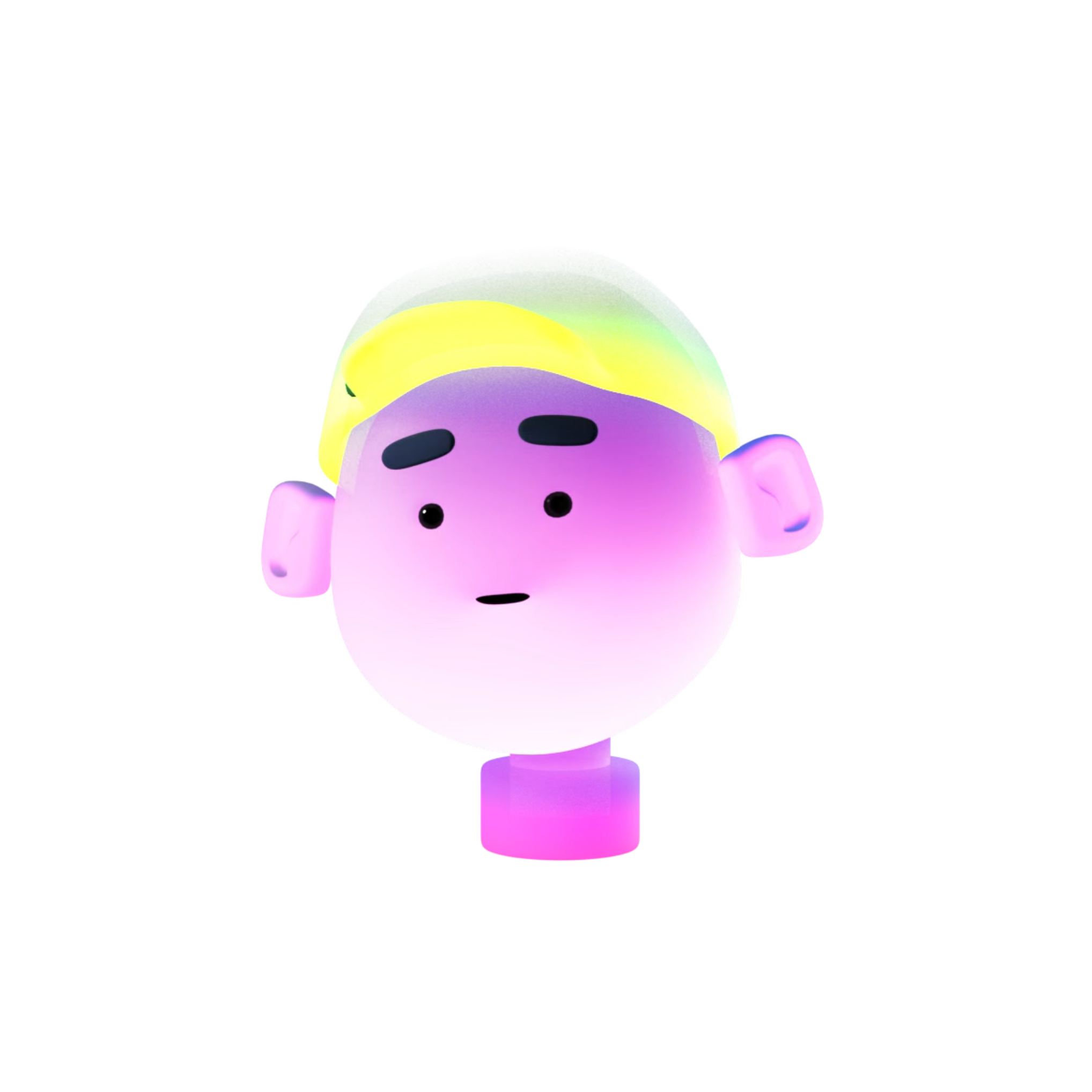 Pink Nuance avatar with an attentive expression